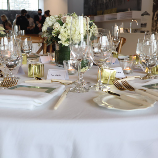 A fine dining serving for a wedding at the Mess Hall in Niagara College Aurora Armoury